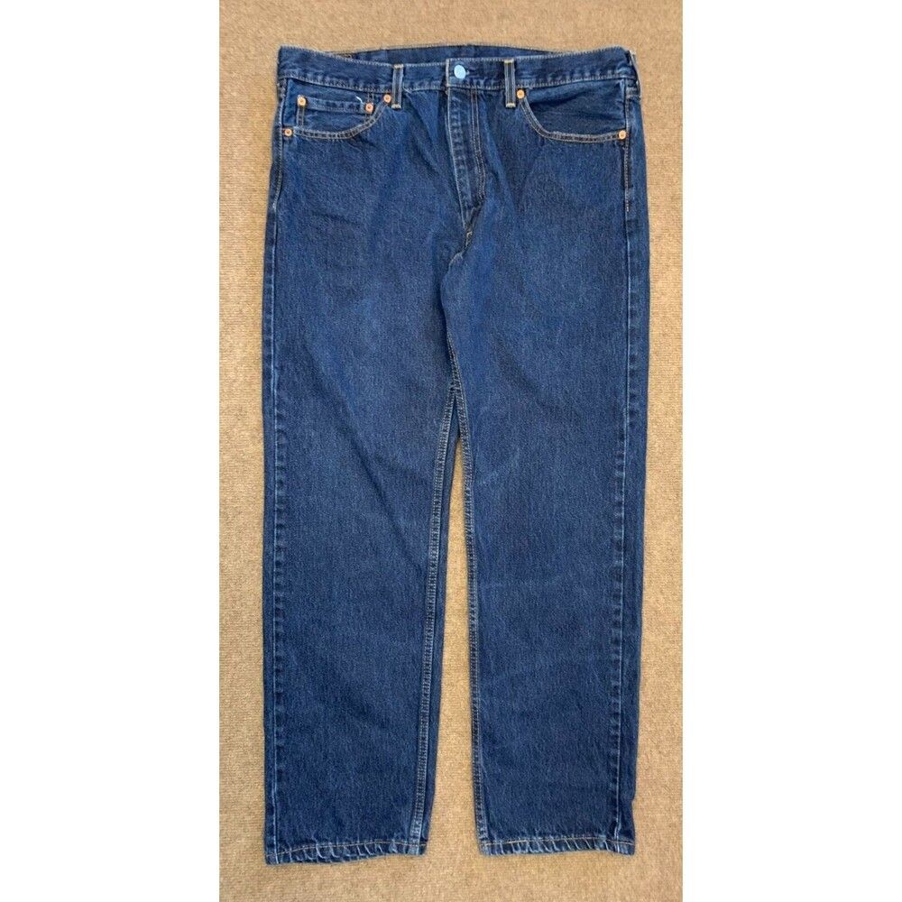 Levis 505 Regular Fit Jeans Mens 38x32 Straight Leg Y2K Dark Denim